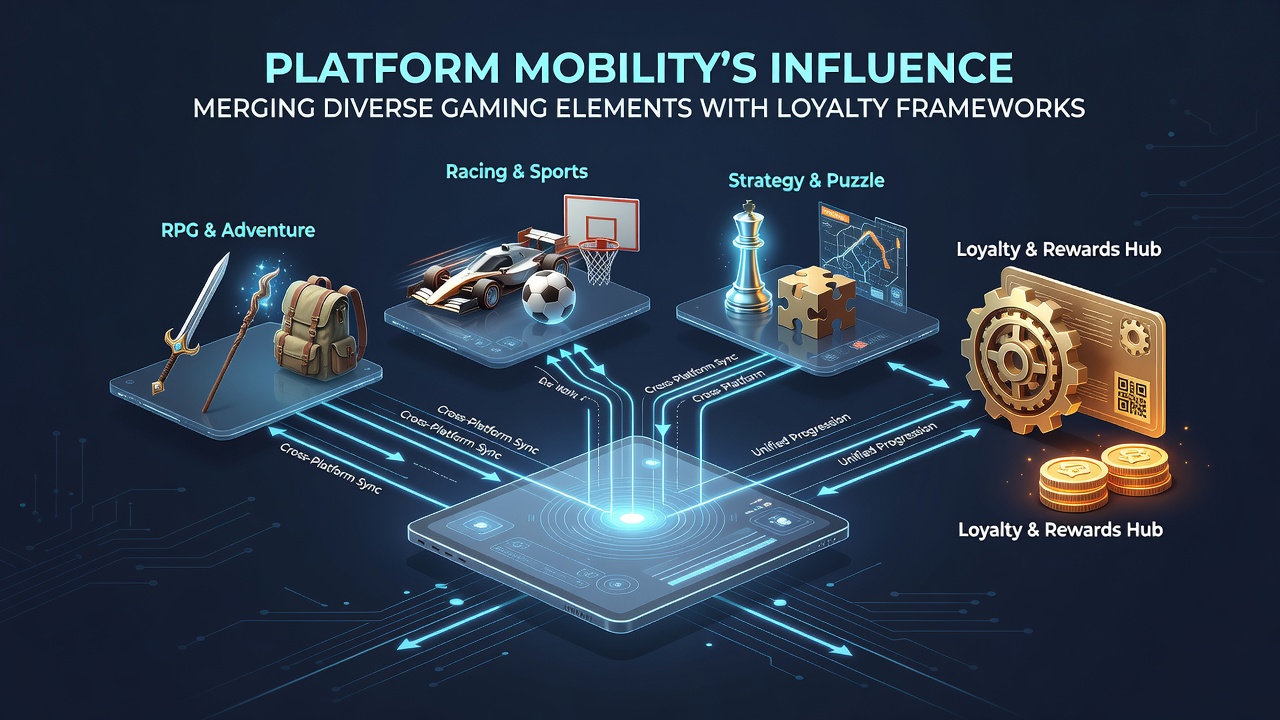 Darstellung von Loyalty-Frameworks auf mobilen Geräten mit diversen Gaming-Elementen