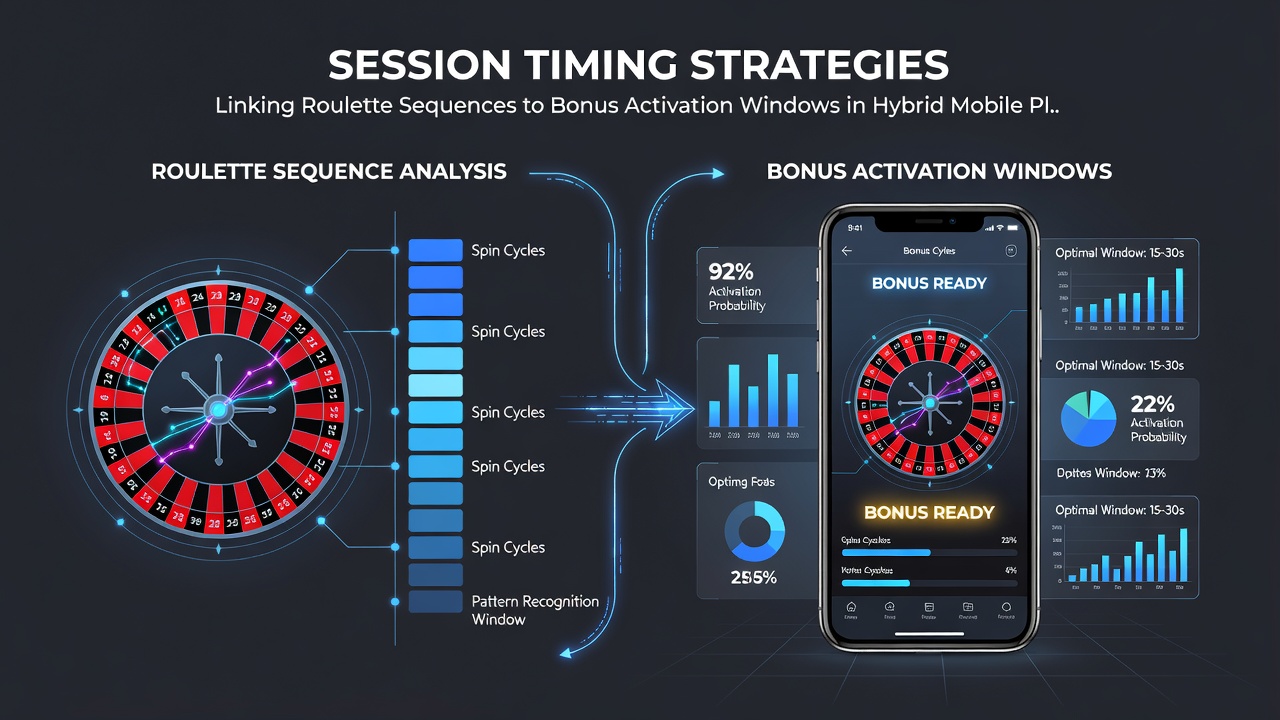 Darstellung von Timing-Strategien mit Roulette-Sequenzen und Bonus-Aktivierung auf mobilen Geräten